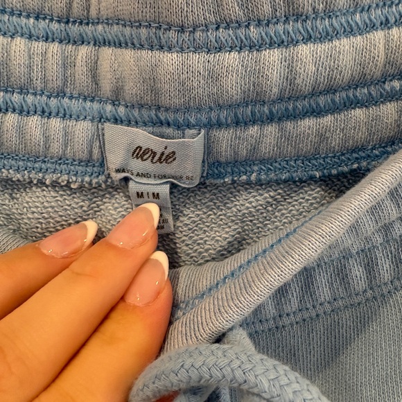 Aerie Sky Blue Knit Sweatpants - Picture 2 of 4